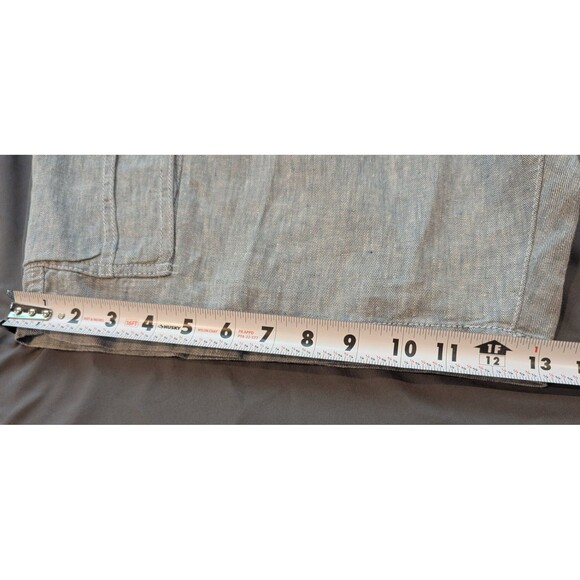 Claiborne Men's 44 Linen-Cotton 75/25 Blend Cargo Shorts Light Blue Flat front - Picture 6 of 7